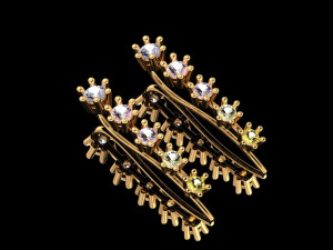 white diamonds degrade mini earring Model 3D