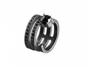 cr&eacute;oles anneau 3 cr&eacute;oles anneau ouvert Modèle 3D