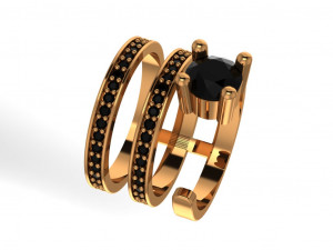 hoops ring 3 hoops open ring 3D-Modell