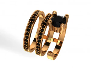hoops ring 3 hoops open ring 3D Model