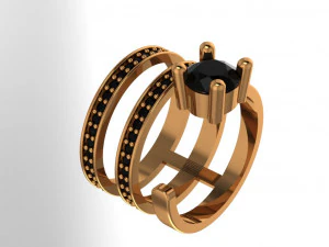hoops ring 3 hoops open ring 3D Model