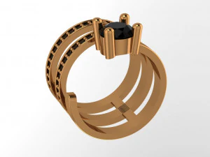 hoops ring 3 hoops open ring 3D Model