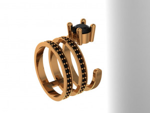 hoops ring 3 hoops open ring 3D-Modell