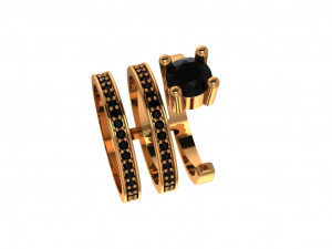 hoops ring 3 hoops open ring 3D-Modell