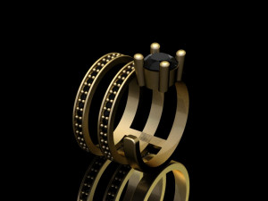 hoops ring 3 hoops open ring 3D-Modell