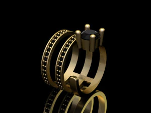 hoops ring 3 hoops open ring 3D Model
