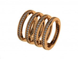 hoops ring 4 hoops 02 3D Model