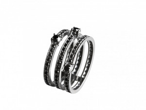 hoops ring 3 diamonds hoops 3D Model