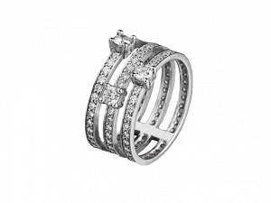hoops ring 3 diamonds hoops Modelo 3D