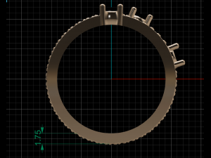 hoops ring 3 diamonds hoops Modelo 3D