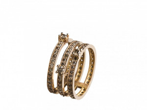 hoops ring 3 diamonds hoops Modelo 3D