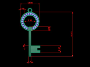 tiffany key pendant 01 3D Model