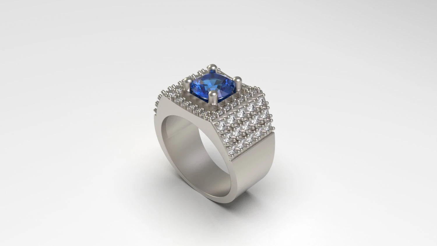 men ring with diamond 3D Print Model .c4d .max .obj .3ds .fbx .stl .blend 