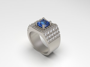 men ring with diamond 3D Baskı Modeli