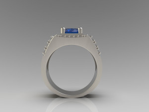 men ring with diamond Model Cetak 3D