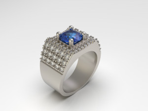 men ring with diamond Model Cetak 3D