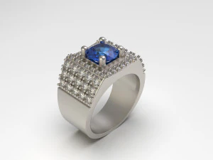 men ring with diamond 3D Print Model