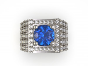 men ring with diamond Model Cetak 3D