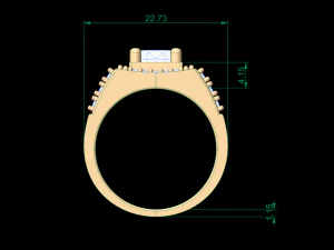 men ring with diamond 3D Print Model