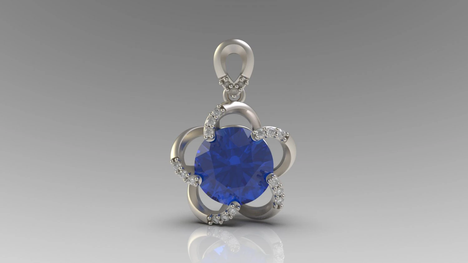 flower pendant 3D Print Model .c4d .max .obj .3ds .fbx .stl .blend 