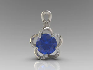 꽃 펜던트 3D 프린트 모델