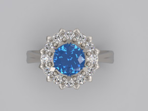 women solitare ring 21 Model do druku 3D