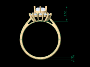 women solitare ring 21 Model do druku 3D