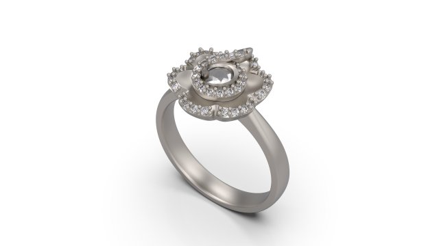 women solitare ring 22 Model do druku 3D .c4d .max .obj .3ds .fbx .stl .blend 