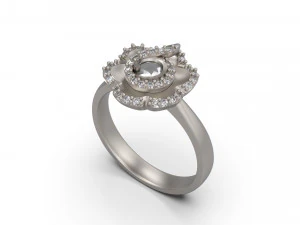 bague solitaire femme 22 Modèles 3D en vedette