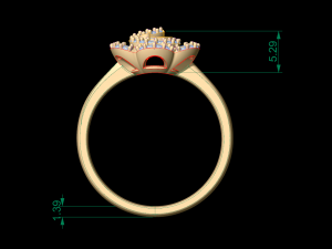 women solitare ring 22 Model do druku 3D