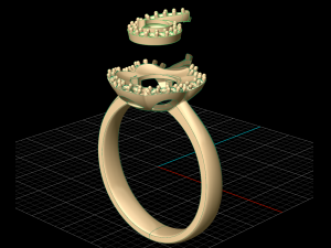 women solitare ring 22 Model do druku 3D