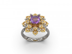 flower ring 02 3D Принт Модель