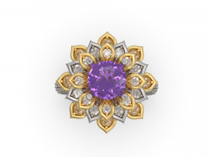 flower ring 02 3D Принт Модель