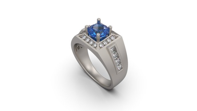 man ring with diamond 10 Modello di stampa 3D .c4d .max .obj .3ds .fbx .stl .blend 