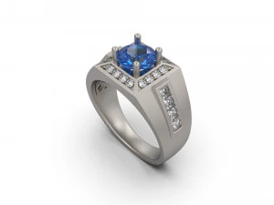 man ring with diamond 10 3D Print Model