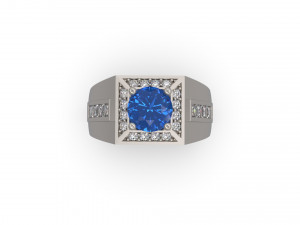man ring with diamond 10 Modello di stampa 3D
