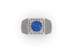 man ring with diamond 10 3D Print Model