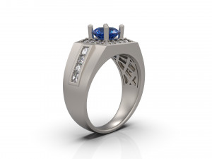 man ring with diamond 10 Modello di stampa 3D