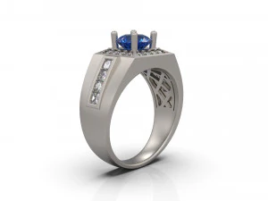 man ring with diamond 10 3D Print Model