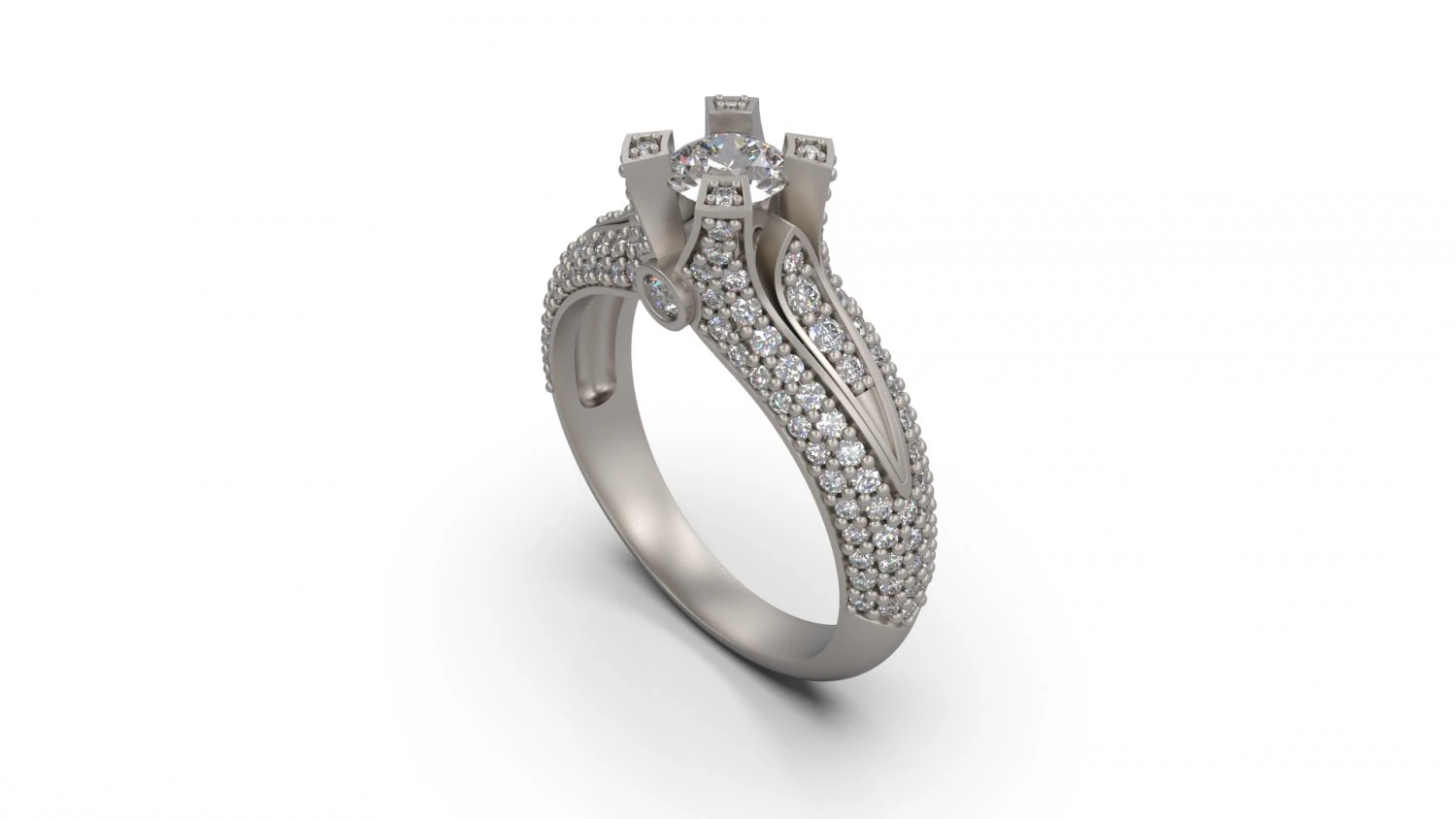 woman solitaire ring 07 3D Print Model .c4d .max .obj .3ds .fbx .stl .blend