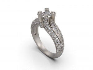 woman solitaire ring 07 3D Print Model