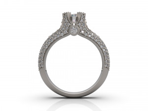 woman solitaire ring 07 Model do druku 3D