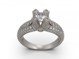 woman solitaire ring 07 Model do druku 3D