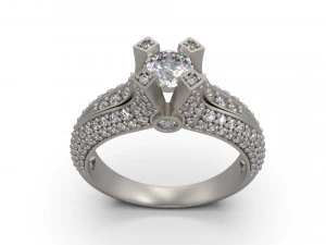 woman solitaire ring 07 3D Print Model