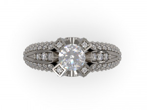 woman solitaire ring 07 Model do druku 3D