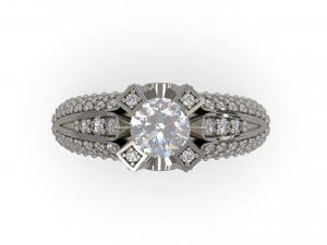 woman solitaire ring 07 3D Print Model