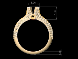 woman solitaire ring 07 Model do druku 3D