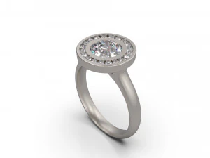 女性ソリティア リング 24 3Dプリントモデル