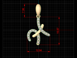 h pendant 3Dプリントモデル