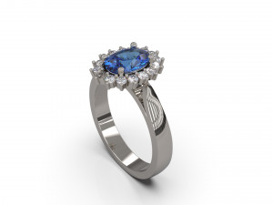 woman solitare ring 28 3D Print Model